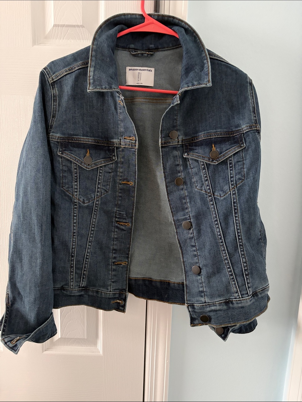 Amazon Essentials Dark Wash Blue Denim Jacket